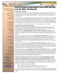 Salinas Vibrancy Planning – Weekly DST Meetings  Page 2 Team Members Present Peter Kasaavan