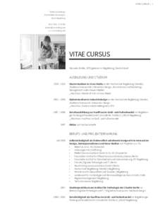 VITAE CURSUS | 1 Studio numadesign Olvenstedter GrasewegMagdeburg Büro 