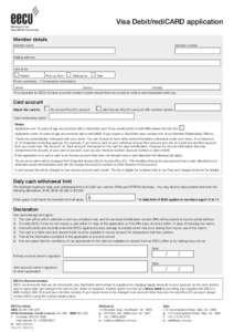 Reset Form  Visa Debit/rediCARD application Banking for the ExxonMobil Community