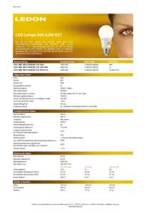 selected language LED Lampe A60 8,5W E27 Die 8,5 W LED Lampe von LEDON sorgt dank ihrer