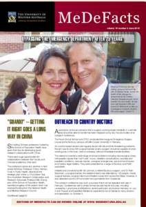 MeDeFacts volume 16 number 2 June 2010 Bypassing the emergency department after 25 years  Winthrop Professor George