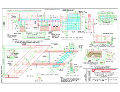 NOTE: BRIDGE IS SYMMETRICAL ABOUT |  FOR BARS AND BAR SPACING 2‘x‘8 BEVELED KEYWAY  5j1