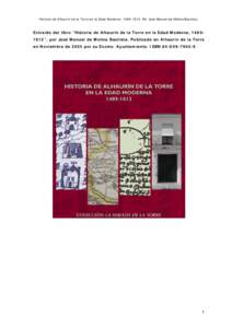 Historia de Alhaurín de la Torre en la Edad Moderna, [removed]Por José Manuel de Molina Bautista.  Extraído del libro “Historia de Alhaurín de la Torre en la Edad Moderna, [removed]”, por José Manuel de Molina Bautista. Publicado en Alhaurín de la Torre