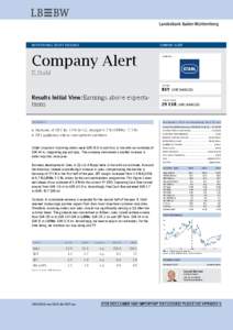 INSTITUTIONAL EQUITY RESEARCH  COMPANY ALERT Company Alert