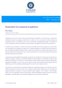 Les notes d’alerte du CIHEAM N °6 8 – septembre[removed]Paupérisation de la paysannerie égyptienne