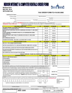 Mayfest 2014 May 9th, 2014 QE Exhibit hall FAX ORDER FORM TO[removed]Exhibiting Firm Name: