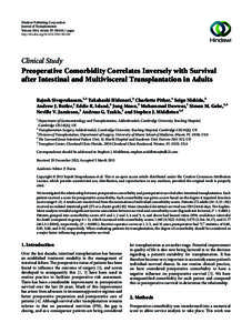 Hindawi Publishing Corporation Journal of Transplantation Volume 2013, Article ID[removed], 5 pages http://dx.doi.org[removed][removed]Clinical Study