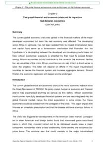 3 PLEASE CONSIDER THE ENVIRONMENT BEFORE PRINTING THIS PUBLICATION.  Chapter 2 – The global financial and economic crisis and its impact on Sub-Saharan economies Chapter 2 The global financial and economic crisis and i