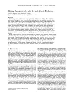 JOURNAL OF GEOPHYSICAL RESEARCH, VOL. ???, XXXX, DOI:[removed]/,  Linking Snowpack Microphysics and Albedo Evolution Mark G. Flanner and Charles S. Zender Department of Earth System Science, University of California at Irv