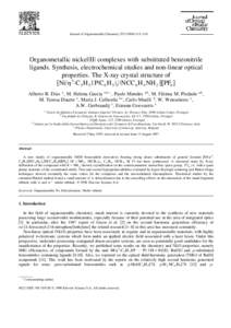Journal of Organometallic Chemistry 553 Ž[removed]–128  Organometallic nickel žII / complexes with substituted benzonitrile ligands. Synthesis, electrochemical studies and non-linear optical properties. The X-ray cry