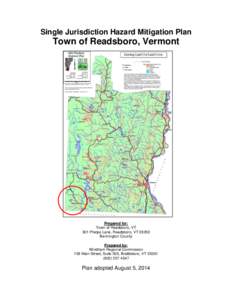 Single Jurisdiction Hazard Mitigation Plan  Town of Readsboro, Vermont Prepared for: Town of Readsboro, VT