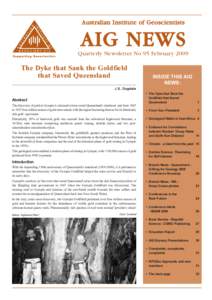 Australian Institute of Geoscientists  AIG NEWS Quarterly Newsletter No 95 February[removed]The Dyke that Sank the Goldfield