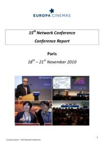 15th Network Conference Conference Report Paris 18th – 21st November[removed]