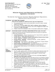 LAND DISTURBANCE AND CLEARING APPLICATION INFORMATION