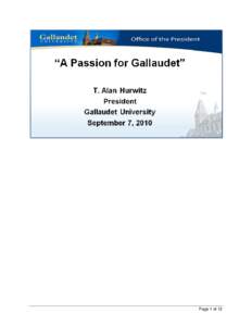 Middle States Association of Colleges and Schools / Edward Miner Gallaudet / Unity for Gallaudet / Deaf culture / Eastern Collegiate Football Conference / Gallaudet University