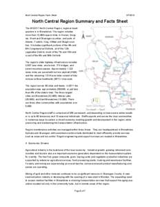 North Central Region Facts Sheet[removed]North Central Region Summary and Facts Sheet The WSDOT North Central Region, regional headquarters is in Wenatchee. The region includes