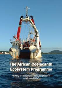 Lobe-finned fish / Coelacanth / American College of Emergency Physicians / Agulhas Current / Remotely operated underwater vehicle / International waters / Biodiversity / Sodwana Bay / Marine ecosystem / Fish / Fauna of Kenya / Living fossils