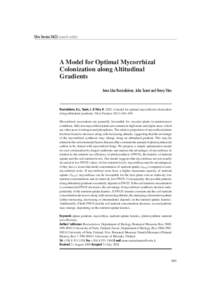 Silva Fennica[removed]research articles  A Model for Optimal Mycorrhizal Colonization along Altitudinal Gradients Anna Liisa Ruotsalainen, Juha Tuomi and Henry Väre