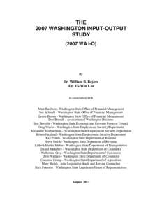 The 2007 Washington Input-Output Model