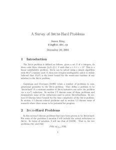 A Survey of 3sum-Hard Problems James King [removed]