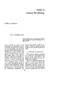 Studies on bacteria[removed]Ferdinand Cohn l  Cohn, Ferdinand. 1137s. Untersuchungen tiber Bacterien. Beihge zur Biologie der Pflanzm, Vol. 1,