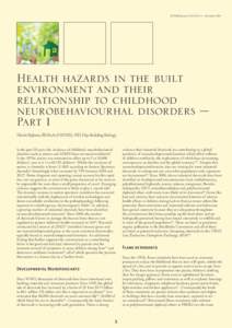 ACNEM Journal Vol 33 No 3 – DecemberHealth hazards in the built environment and their relationship to childhood neurobehaviourhal disorders –