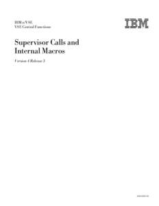 IBM z/VSE VSE Central Functions IBM  Supervisor Calls and