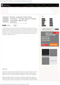 Review: Linguatec Travel Voice Translator - A Solid, Pocket-Friendly Translation App for iOS! | MacTrast