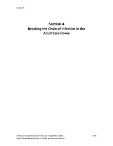 NC DHSR ACLS: Section 4: Breaking the Chain of Infection in the Adult Care Home