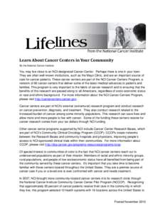 Learn About Cancer Centers in Your Community