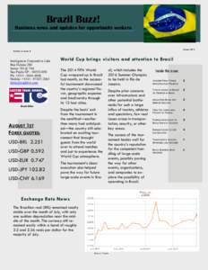 Brazil Buzz! Business news and updates for opportunity seekers August[removed]Volume 3, Issue 8