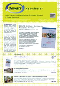 Newsletter About Decentralized Wastewater Treatment Systems & Proper Sanitation For human dignity and urban environmental protection 