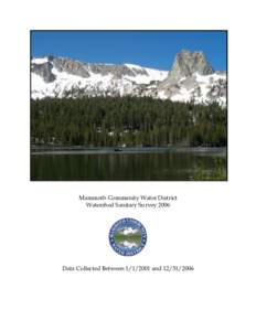 Mammoth Community Water District Watershed Sanitary Survey 2006 Data Collected Betweenand  TABLE OF CONTENTS