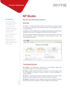 Product Datasheet  SP Studio Monitor Everything Everywhere  KEY BENEFITS