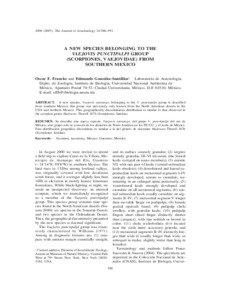 [removed]The Journal of Arachnology 34:586–591  A NEW SPECIES BELONGING TO THE