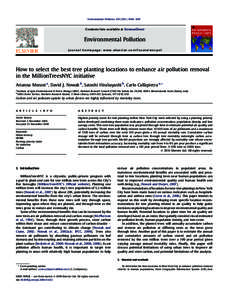 Air pollution / Air dispersion modeling / Chemical engineering / Environmental engineering / Forestry / Urban forest / Air quality / Particulates / Air pollutant concentrations / Environment / Pollution / Atmosphere