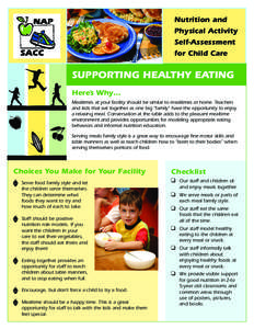 Nutrition and Physical Activity Self-Assessment for Child Care  SUPPORTING HEALTHY EATING