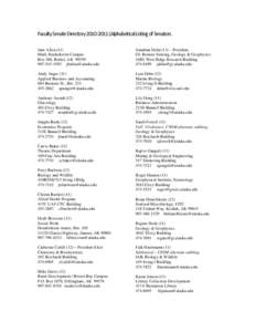 Faculty Senate Directory[removed]Alphabetical Listing of Senators