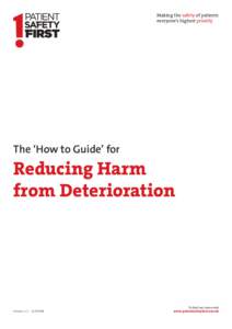 Making the safety of patients everyone’s highest priority The ‘How to Guide’ for  Reducing Harm