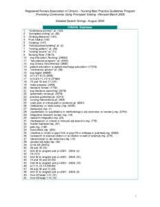 Systematic review / Medical research / Nursing research / Bibliographic databases / Urinary incontinence / .mp / Meta-analysis / Urination / MEDLINE / Medicine / Health / Science