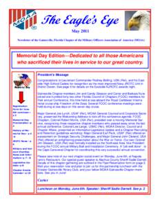 Alachua County /  Florida / Florida / World War I / Military Officers Association of America / Memorial Day / Veterans Day / Federal holidays in the United States / Gainesville /  Florida / Vietnam Veterans Memorial / Remembrance days / Holidays in the United States / University of Florida