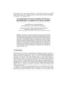 Proceedings of the 2nd International Conference on Natural Language Processing (NLP 2000), Patra, Greece, D.N. Christodoulakis (Ed.). Lecture Notes in Artificial Intelligence, 1835, pp. 383 – 394, Springer, 2000. Learn