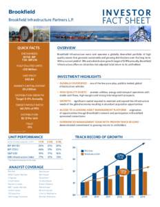 I N V E S TO R FACT SHEET Brookfield Brookfield Infrastructure Partners L.P.