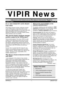 VIPIR News Volumetric and Infrastructure Petroleum Information Registry Volume 3, Issue 1 January 2001