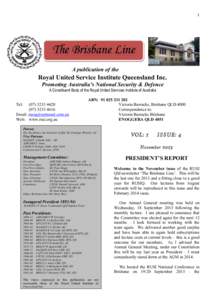 1  The Brisbane Line A publication of the  Royal United Service Institute Queensland Inc.