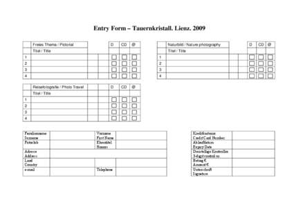 Entry Form – Tauernkristall 2009