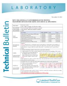 L A B O R A T O R Y  Technical Bulletin November 19, 2012