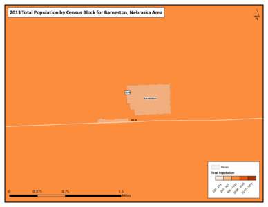 ´  2013 Total Population by Census Block for Barneston, Nebraska Area 1528