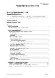 Drafting Direction No. 1.3A Simplified outlines