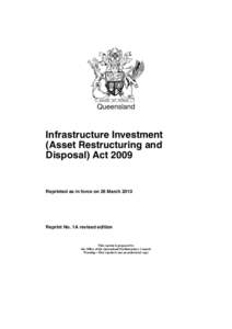 Queensland  Infrastructure Investment (Asset Restructuring and Disposal) Act 2009